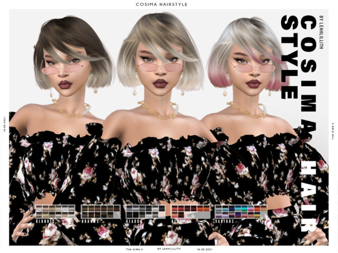 Sims 4 Cosima Hairstyle by Leah Lillith at TSR