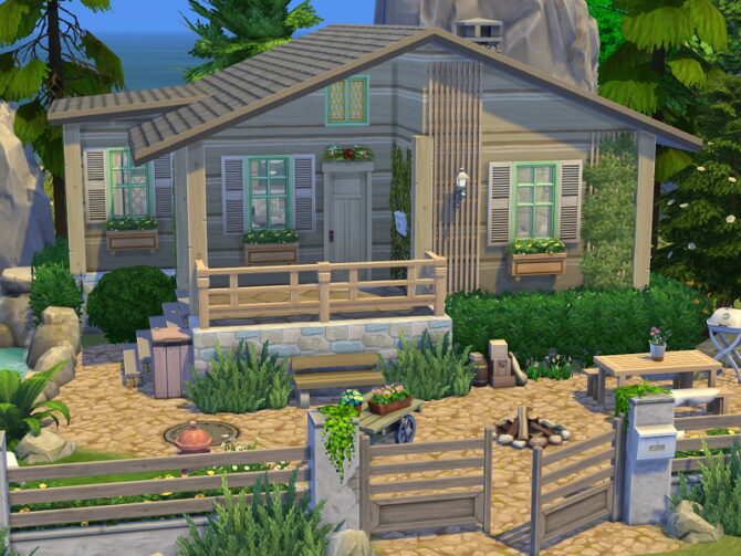 Sims 4 Tiny Log Cabin by Flubs79 at TSR