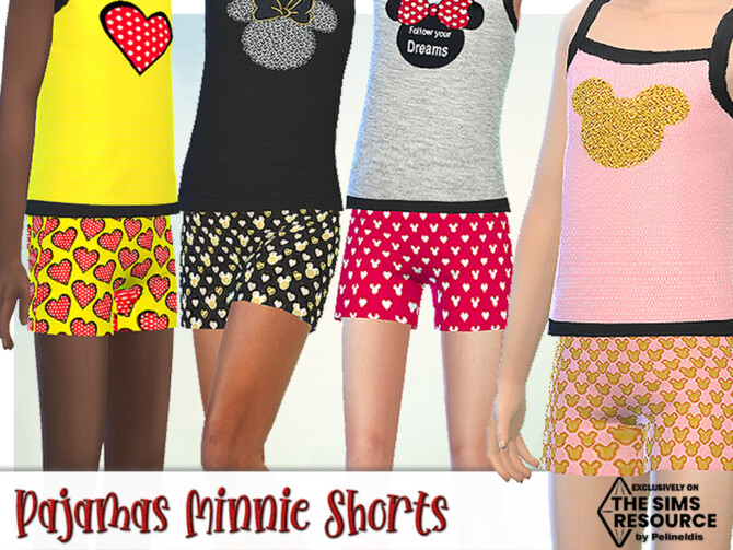 Sims 4 Pajamas Minnie Shorts by Pelineldis at TSR
