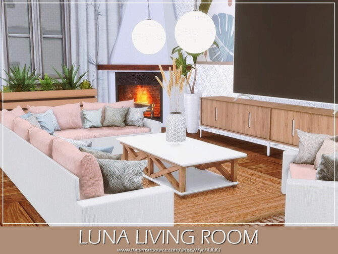 Sims 4 Luna Living Room by MychQQQ at TSR