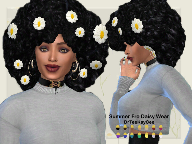Sims 4 Summer Fro Daisy Wear by drteekaycee at TSR