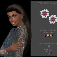Square Ruby Earrings By Glitterberryfly