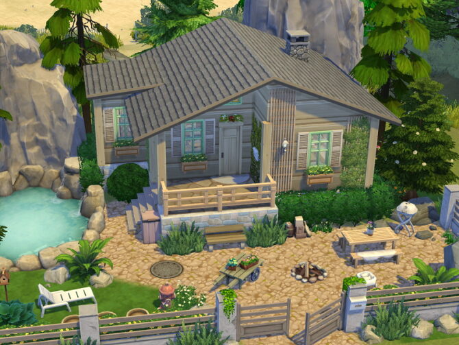 Sims 4 Tiny Log Cabin by Flubs79 at TSR