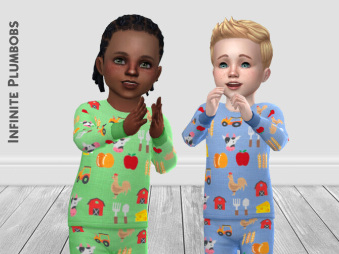 Sims 4 IP Toddler Farm PJ Top by InfinitePlumbobs at TSR