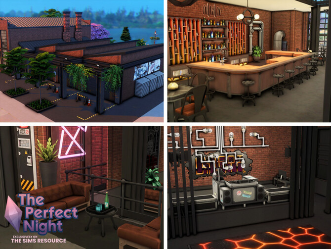 Sims 4 The Perfect Night Industrial Nightclub by xogerardine at TSR