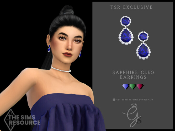 Sapphire Cleo Earrings By Glitterberryfly