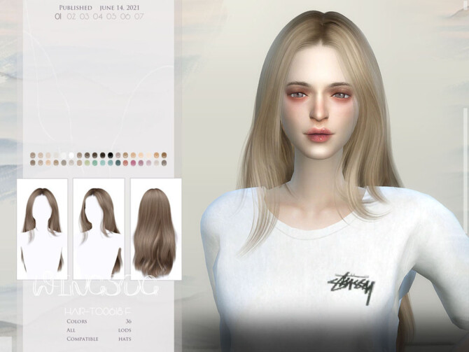 Sims 4 WINGS TO0613 hair by wingssims at TSR