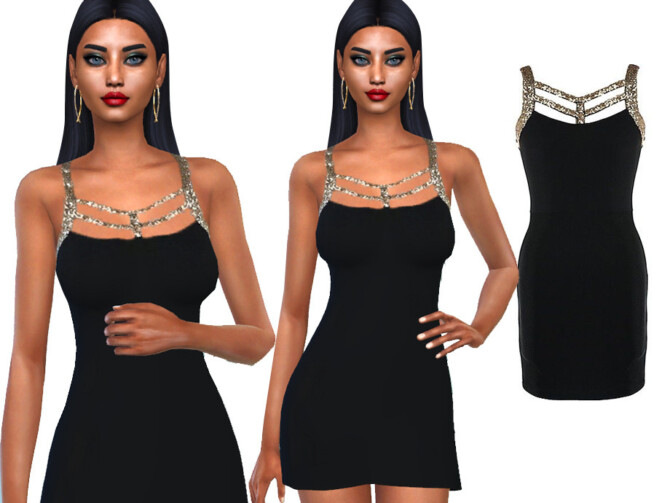 Sims 4 Elegant Embellished Dress by Saliwa at TSR