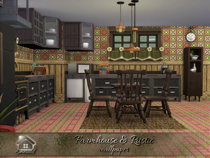 Sims 4 Farmhouse & Rustic Wallpaper by emerald at TSR
