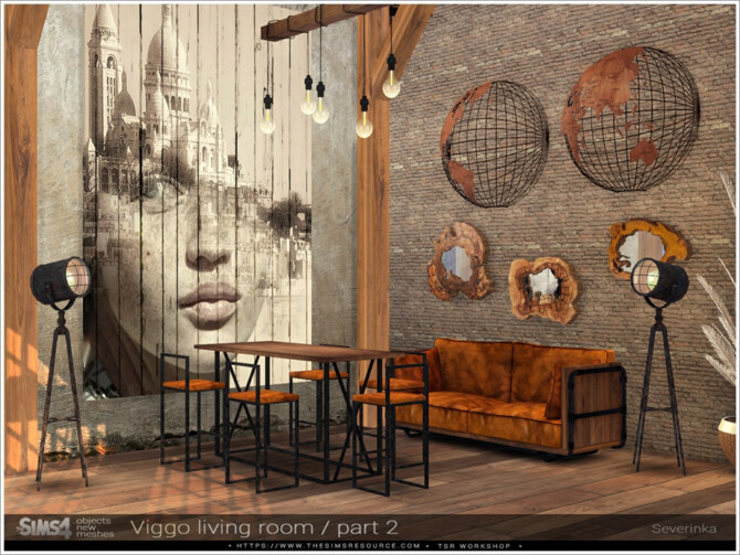 Sims 4 Viggo livingroom part II by Severinka at TSR