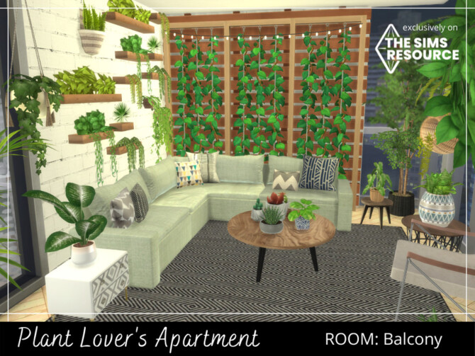 Sims 4 Plant Lovers Apartment Balcony by A.lenna at TSR