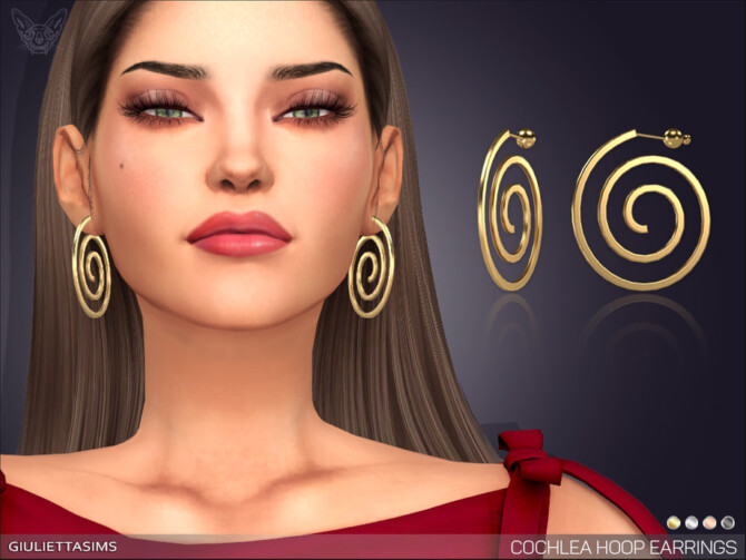 Sims 4 Cochlea Hoop Earrings by feyona at TSR