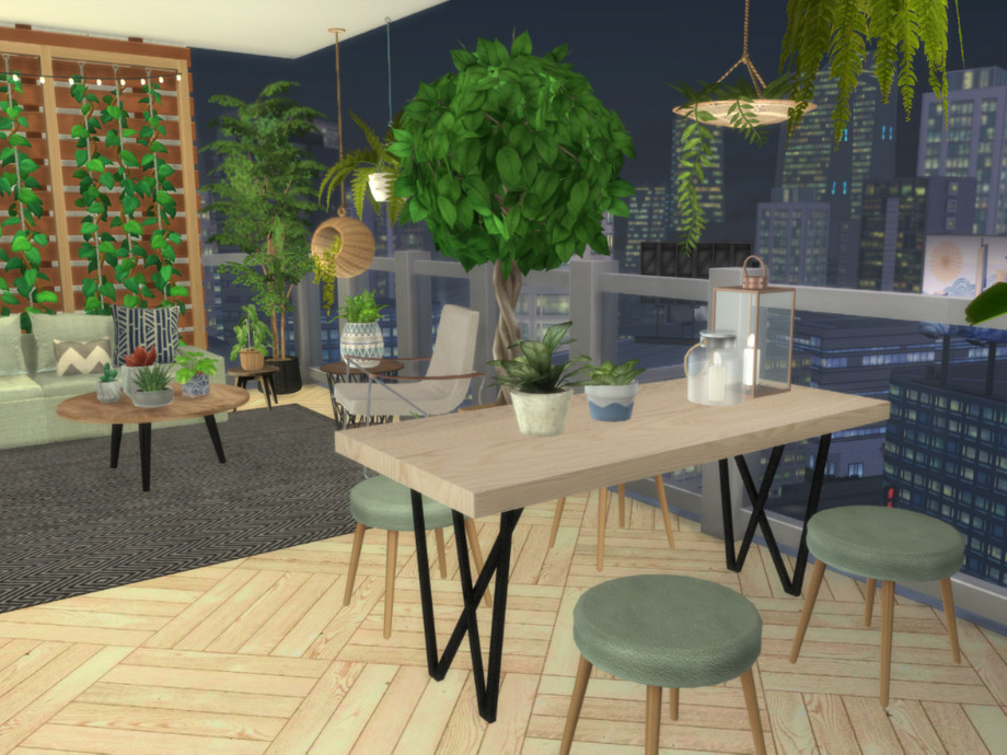 Plant Lover's Apartment Balcony by A.lenna at TSR » Sims 4 Updates