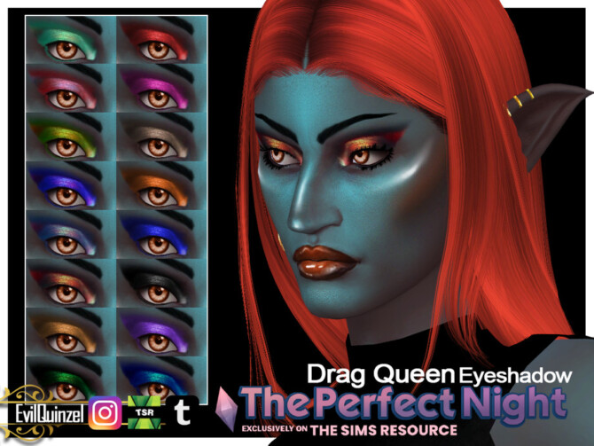 Sims 4 Drag Queen Eyeshadow by EvilQuinzel at TSR