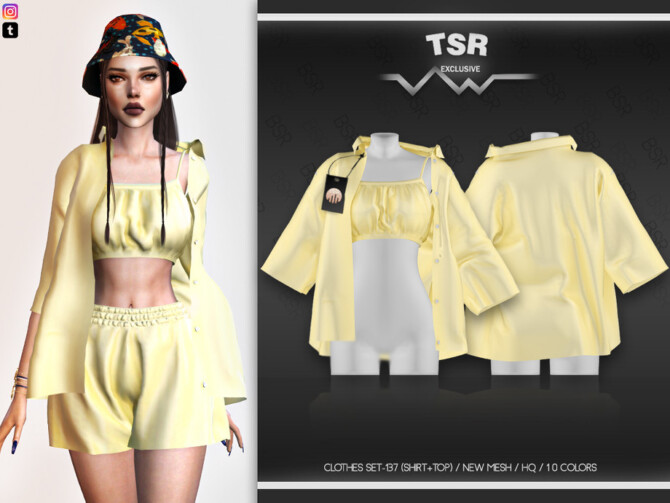 Sims 4 Clothes SET 137 (SHIRT+TOP) BD494 by busra tr at TSR