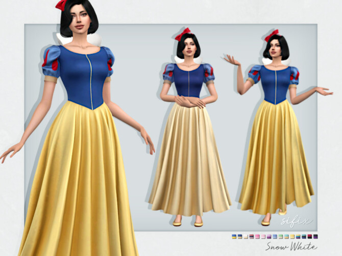 Sims 4 Snow White Dress by Sifix at TSR