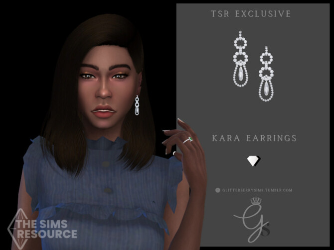 Sims 4 Kara Earrings by Glitterberryfly at TSR