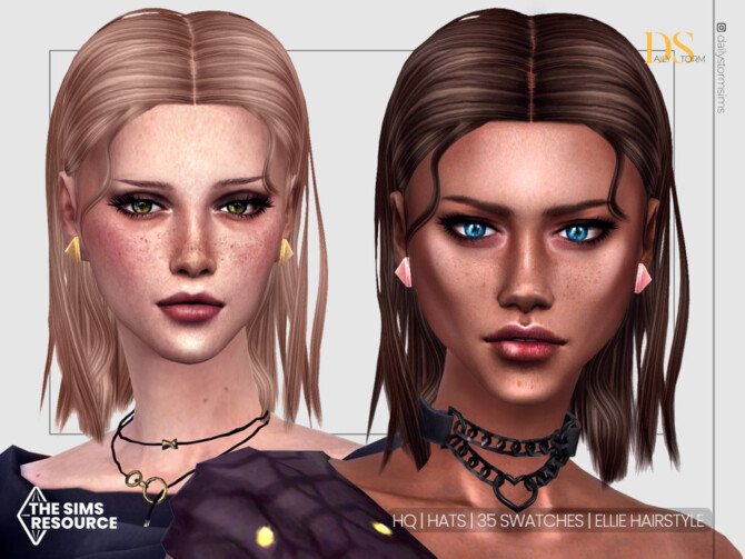 Sims 4 Ellie Hairstyle by DailyStorm at TSR