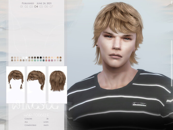 Sims 4 WINGS TO0622 hair by wingssims at TSR
