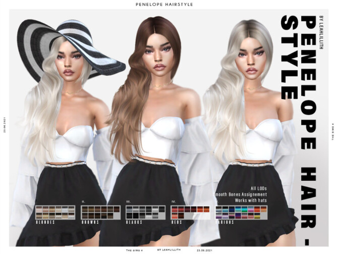 Sims 4 Penelope Hairstyle by Leah Lillith at TSR