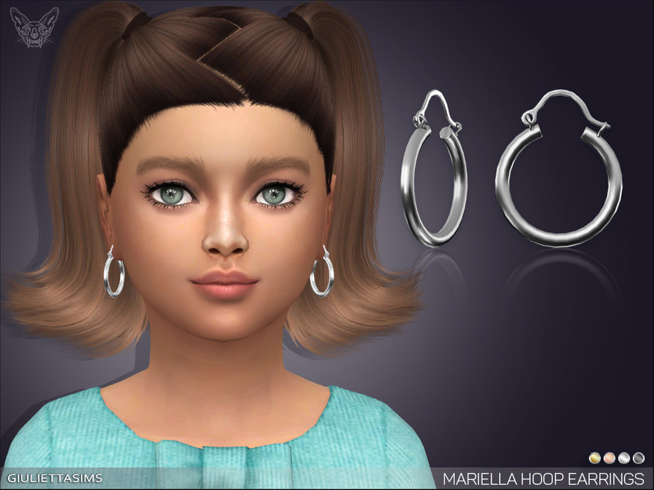 Mariella Hoop Earrings For Kids by feyona at TSR » Sims 4 Updates
