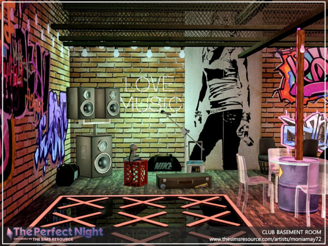 Sims 4 The Perfect Night Club Basement Room by Moniamay72 at TSR