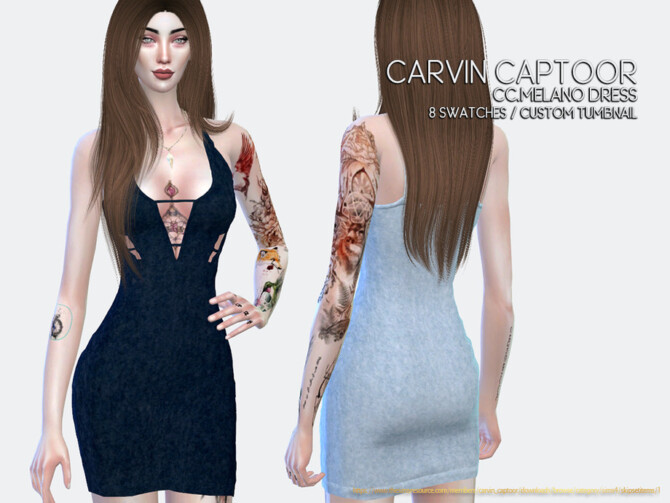 Sims 4 Melano Dress by carvin captoor at TSR