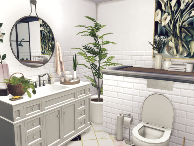 Sims 4 Retrosia bathroom by GenkaiHaretsu at TSR