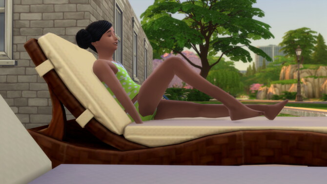 Sims 4 Children can sunbathe on a beach towel and on a lounge chair at Mod The Sims 4