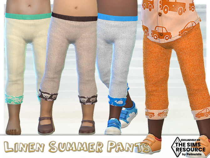 Sims 4 Linen Summertime Pants by Pelineldis at TSR