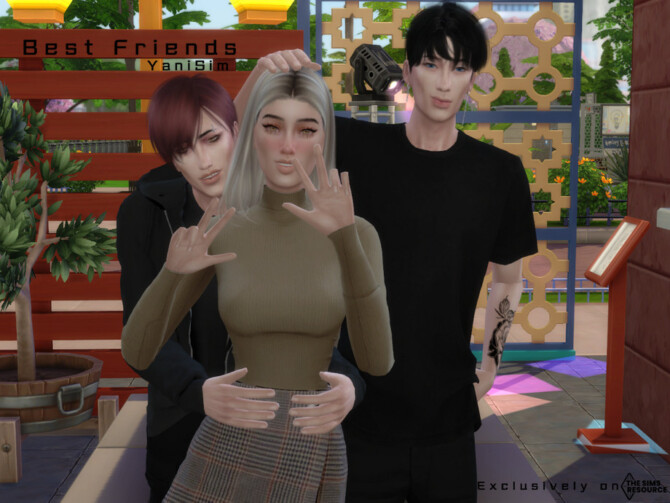 Sims 4 Best Friends (Pose Pack) by YaniSim at TSR