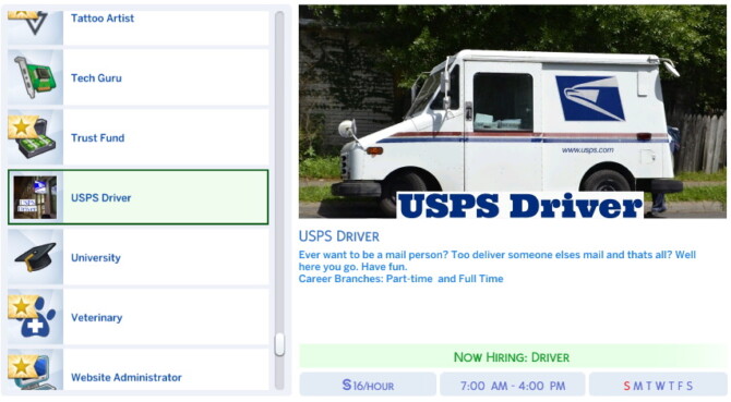 Sims 4 USPS Driver by SimsStories13 at Mod The Sims 4