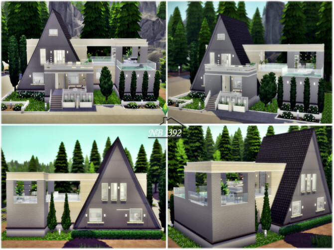 Sims 4 Modern Bliss A frame cabin by nobody1392 at TSR