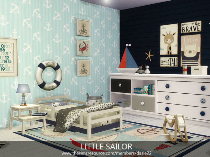 Sims 4 LITTLE SAILOR bedroom by dasie2 at TSR
