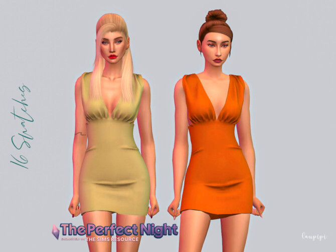Sims 4 The Perfect Night V Neck Dress by laupipi at TSR