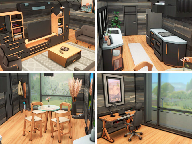 Sims 4 Oak Container by xogerardine at TSR