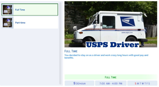 Sims 4 USPS Driver by SimsStories13 at Mod The Sims 4