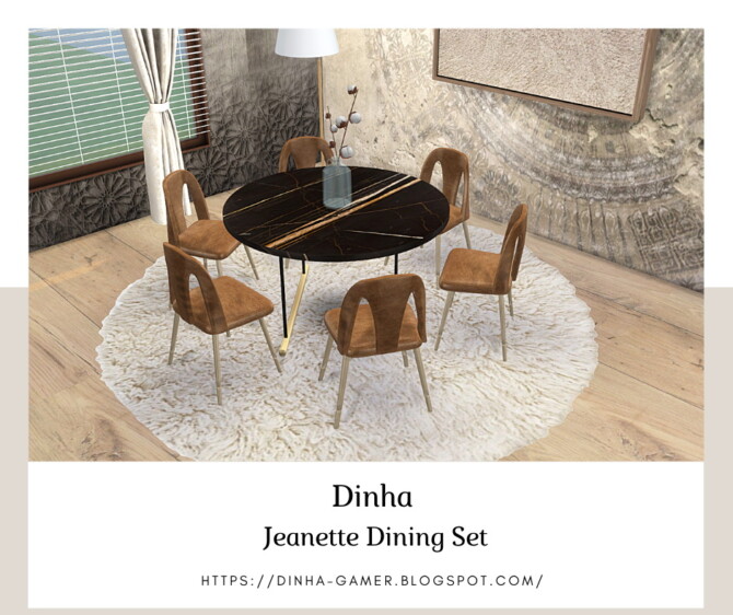 Sims 4 Jeanette Dining Set at Dinha Gamer