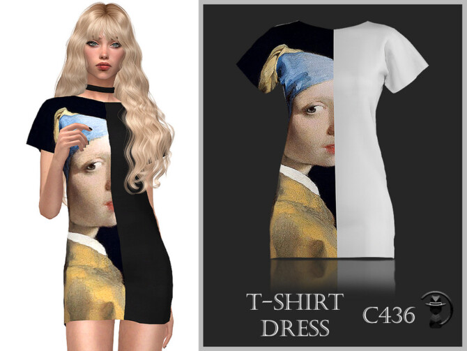 Sims 4 T shirt Dress C436 by turksimmer at TSR
