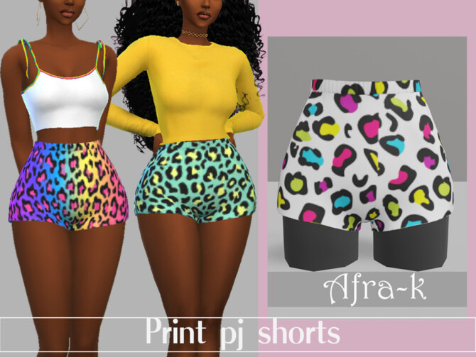Sims 4 Print pj shorts by akaysims at TSR