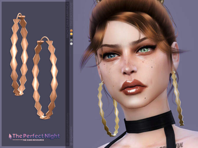 Sims 4 Night Diva earrings by sugar owl at TSR