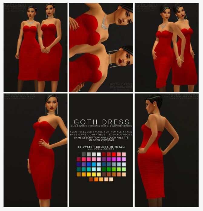 Sims 4 GOTH DRESS at Candy Sims 4