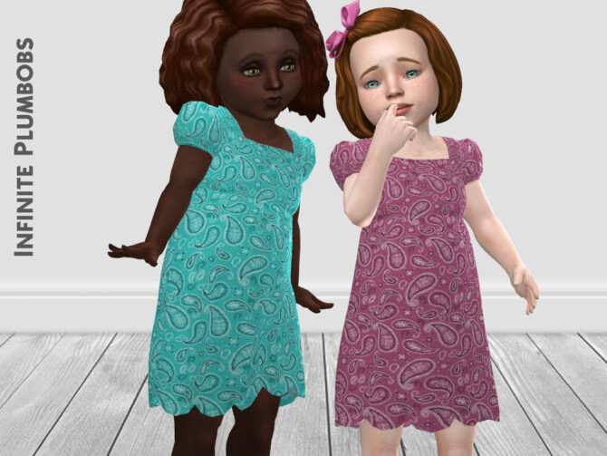 Sims 4 IP Toddler Paisley Dress by InfinitePlumbobs at TSR