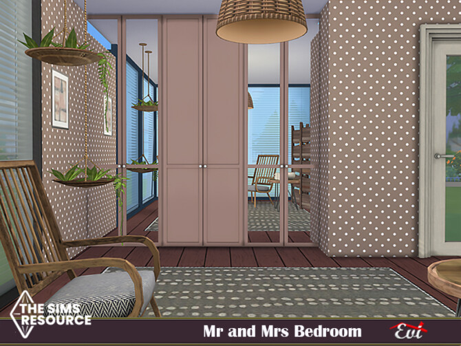Sims 4 Mr. and Mrs Bedroom by evi at TSR
