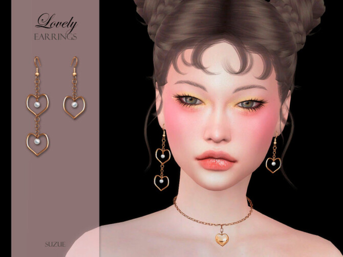 Sims 4 Lovely Earrings by Suzue at TSR