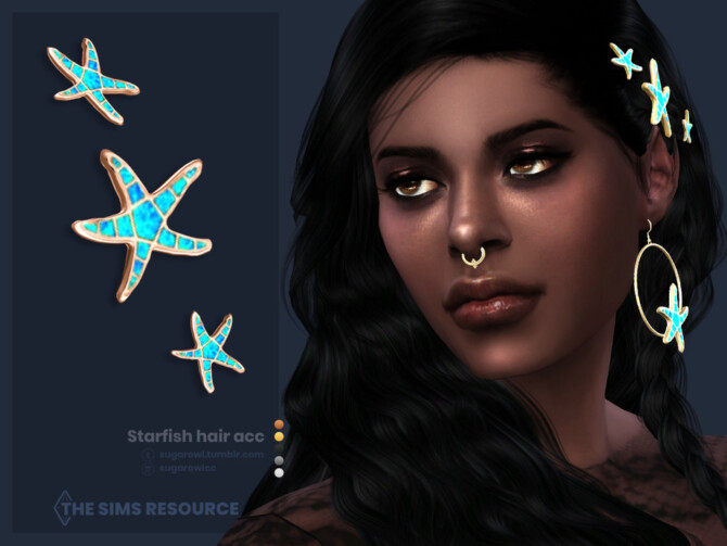 Sims 4 Starfish hair acc by sugar owl at TSR