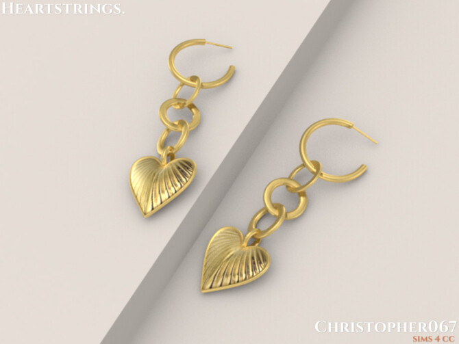 Sims 4 Heartstrings Earrings by Christopher067 at TSR
