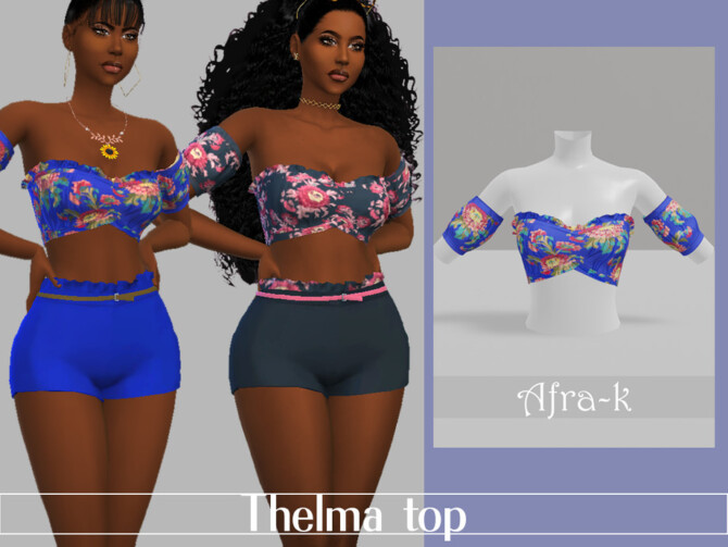 Sims 4 Thelma top by akaysims at TSR