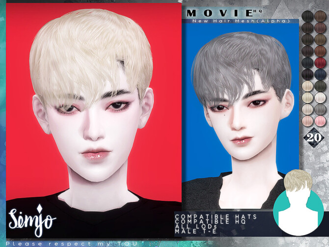 Sims 4 Movie Male Hairstyle by KIMSimjo at TSR