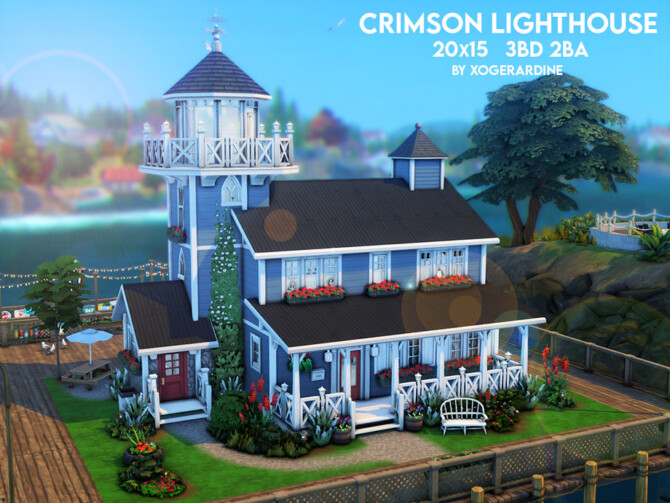 Sims 4 Crimson Lighthouse by xogerardine at TSR